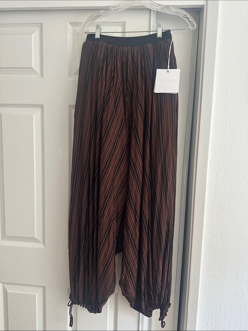 SUNNEI Brown Striped SAROUEL Pants xs